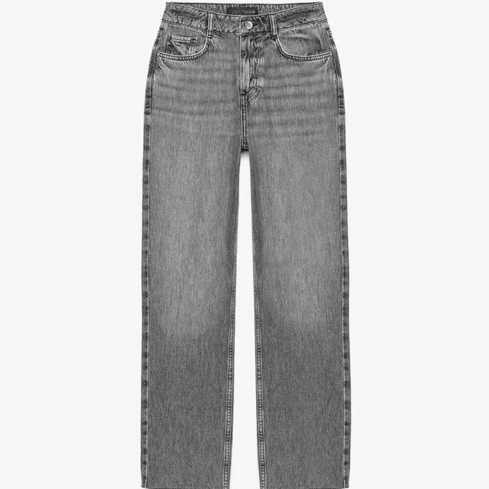 Zara Women's Grey and Black Jeans